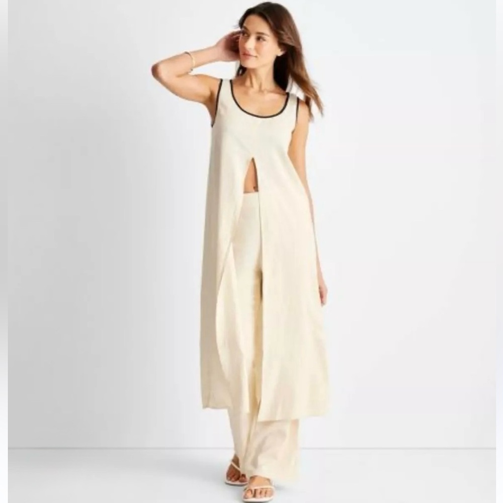 Women's Linen Front Slit Maxi Tank